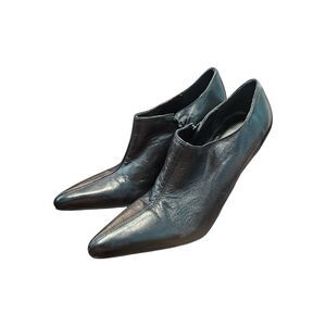 Nine West Black Leather Ankle Booties Size 5